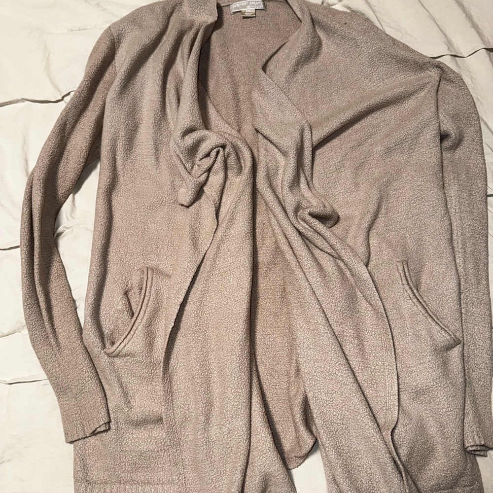 Women's Beige Open Front Sweater